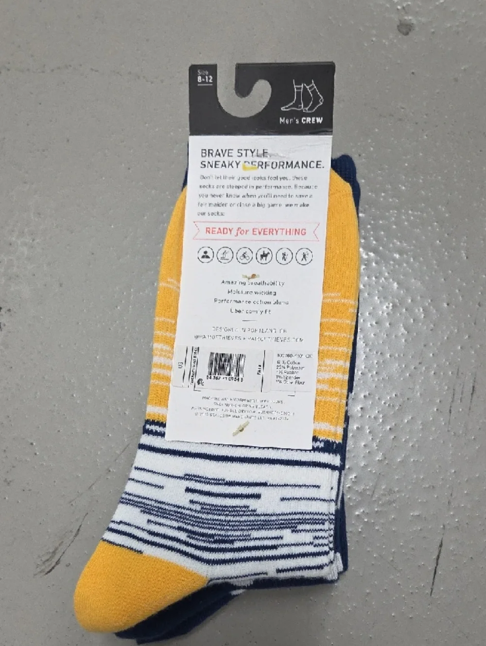 Pair of Thieves Navy Geometric Crew Socks for Men
